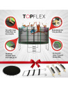Trampoline 370 cm TopFlex + Filet + Echelle + Bâche + Kit d'Ancrage